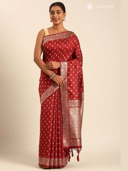 Taashi - The Antique Ingot Red Saree
