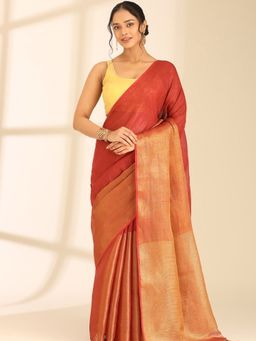Taashi - Terracotta Dawn Red Saree