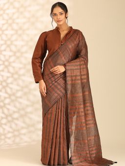 Taashi - The Burnished Sienna Brown Saree