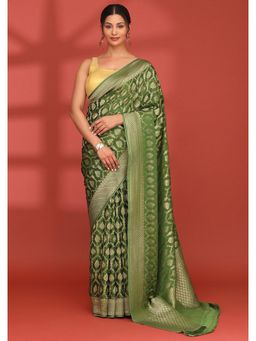 Taashi - The Suspended Veranda Green Saree
