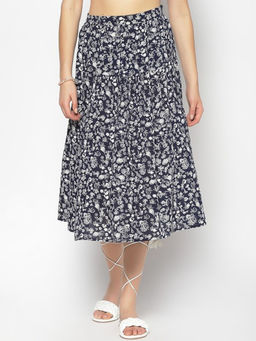 Sera - Navy Blue Tiered Skirt