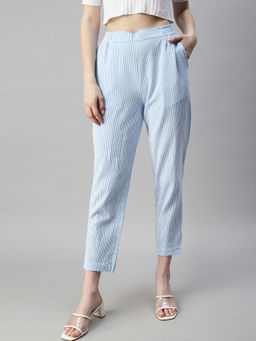 De Moza - Light Blue Women's Casual Pant