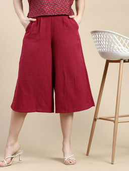 De Moza - Red Women's Casual Culottes