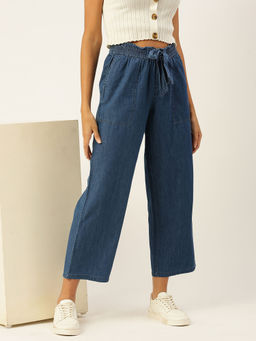 De Moza - Mid Blue Women's Casual Culottes
