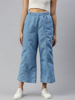 De Moza - Ice Blue Women's Casual Culottes