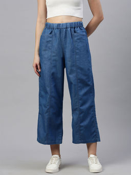 De Moza - Mid Blue Women's Casual Culottes