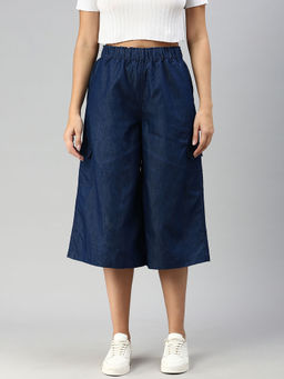 De Moza - Dark Blue Women's Casual Culottes