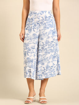 De Moza - Powder Blue Women's Casual Culottes