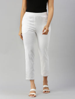 De Moza - White Women's Casual Pant