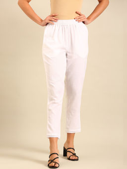 De Moza - White Women's Casual Pant