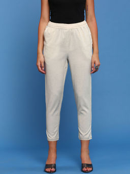 De Moza - Natural Off White Women's Casual Pant
