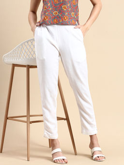 De Moza - White Women's Casual Pant