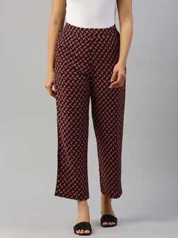De Moza - Black Women's Casual Printed Pant