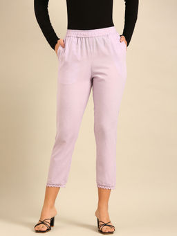 De Moza - Lilac Lavender Women's Casual Pant