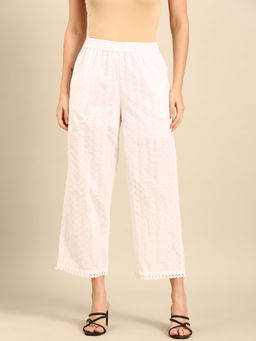 De Moza - White Women's Casual Palazzo