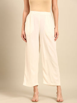De Moza - Off White Women's Casual Palazzo