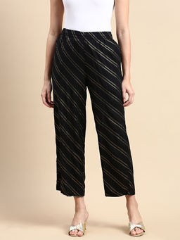 De Moza - Black Women's Casual Printed Palazzo