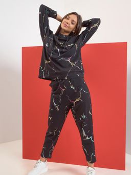 Sweet Dreams - Women Printed Top With Pyjama Black