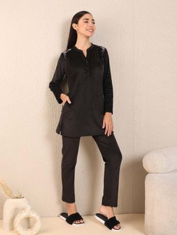 Sweet Dreams - Women Kurti With Pyjama Black