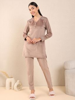 Sweet Dreams - Women Kurti With Pyjama Beige