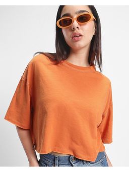 Bewakoof - Air 1.0 Women's Orange Oversized Short Top