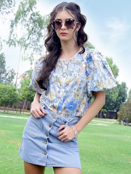 Sera - Pastel Balloon Sleeve Premium Cotton Top