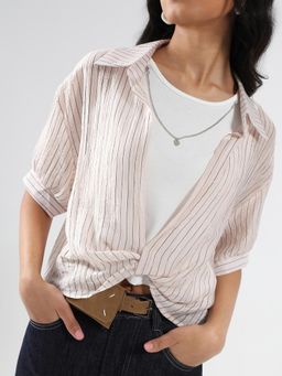 Sera - Oversized Korean Shirt With Tank Top (Set of 2)