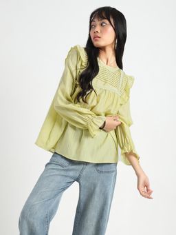 Sera - Cotton Ruffle Korean Top