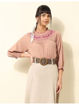 U.S. POLO ASSN. - Yoke Embroidered Frill Top