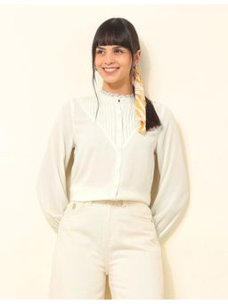 U.S. POLO ASSN. - Ruffle Neck Frill Solid Top