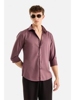 Snitch - Purple Solid Full Sleeves Slim Formal Shirt for Men