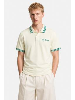 Snitch - Cream Solid Half Sleeves Regular Casual Polo T-shirt For Men