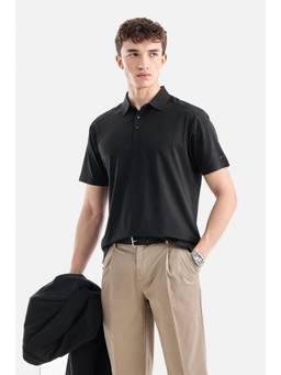 Snitch - Black Solid Half Sleeves Regular Casual Polo T-shirt For Men