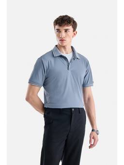 Snitch - Light Blue Solid Half Sleeves Regular Casual Polo T-shirt For Men