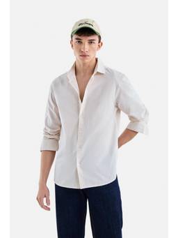 Snitch - Beige Stripes Full Sleeves Regular Shirt for Men