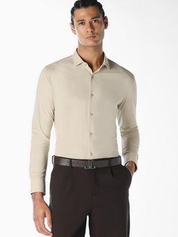 Jack & Jones - Men Beige Formal Regular Fit Shirt