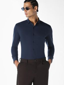 Jack & Jones - Men Navy Blue Formal Regular Fit Shirt