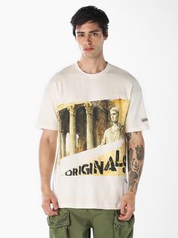 Jack & Jones - Men Printed Cotton Oversized T-shirt