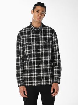 Jack & Jones - Men Check Print Cotton Shacket