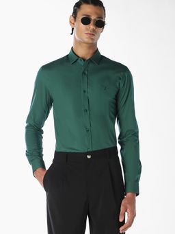Jack & Jones - Men Green Formal Full Sleeves Shirt