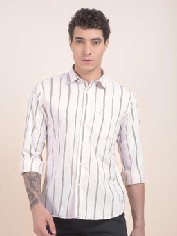 Cantabil - Slim Fit Pure Cotton Fabric Striped Pattern Casual Shirt