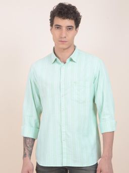 Cantabil - Slim Fit Pure Cotton Fabric Striped Pattern Casual Shirt
