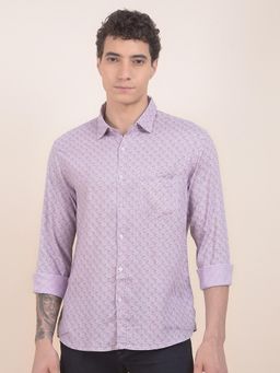 Cantabil - Slim Fit Cotton Lyocell Fabric Textured Pattern Casual Shirt