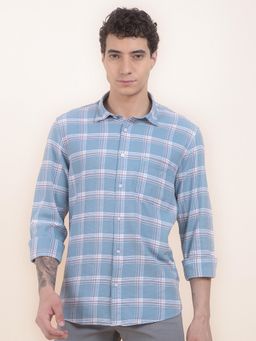 Cantabil - Slim Fit Pure Cotton Fabric Checks Pattern Casual Shirt