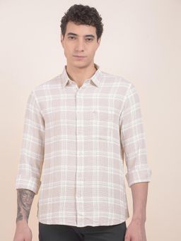 Cantabil - Slim Fit Pure Cotton Fabric Checks Pattern Casual Shirt