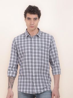Cantabil - Slim Fit Pure Cotton Fabric Checks Pattern Casual Shirt