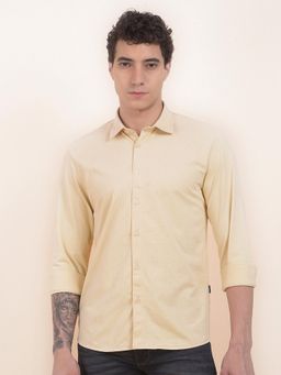 Cantabil - Slim Fit Polyester Stretch Fabric Solid Pattern Casual Shirt