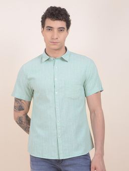 Cantabil - Slim Fit Lyocell Linen Fabric Striped Pattern Casual Shirt