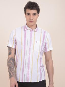 Cantabil - Slim Fit Pure Cotton Fabric Striped Pattern Casual Shirt