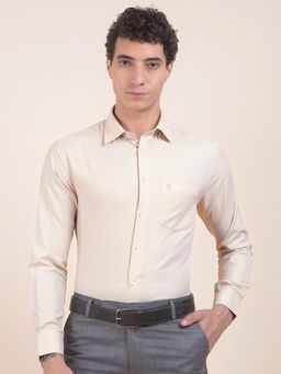 Cantabil - Slim Fit Premium Cotton Blend Fabric Self Design Formal Shirt For Men